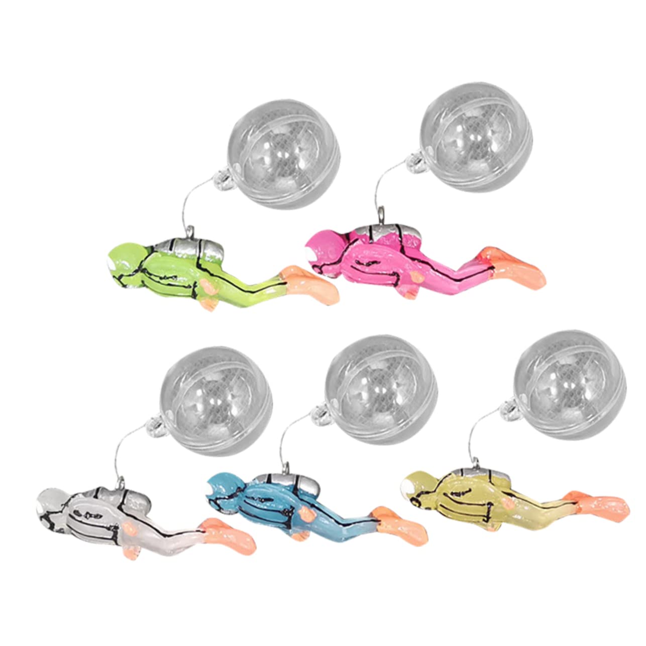 VANZACK 15ensembles Ornements Flottants De Plongée pour Aquarium Décorations Luminescentes De Figurines De Plongeurs Décoratifs pour Réservoirs De Poissons