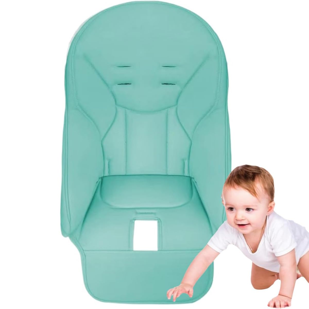 Baby High Chair Cover Baby High Chair Cushion Breathable High Chair Pad Comfortable Baby Dining Chair Seat Cushion Replacement Covers for Peg-Perego Siesta-Zero 3 (Mint Green)