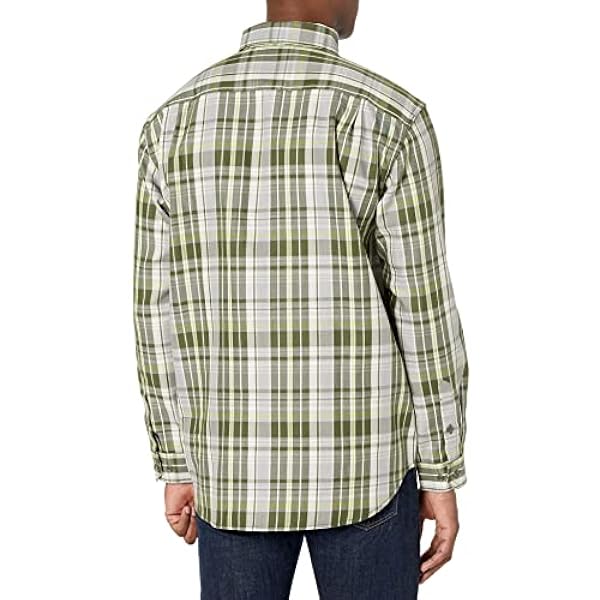 Carhartt Herr flambeständig kraft robust flex lös passform medelvikt twill rutig skjorta