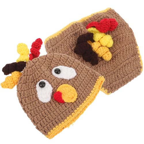 Warmhm Accesorios de Disfraz de Pavo para Ñiño, Conjunto de Algodón para Recién Nacidos en Fotografía y Momentos Obsequios
