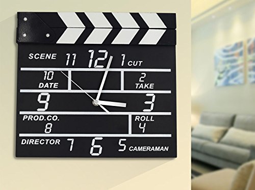Zaoniy Large Retro Cinema Movie Slate Analog Wall Clock Clapper Film Modern Home. #TOP2