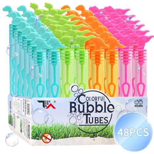 48 Pcs Bubbles for Party Favor, Mini Bubble Wands for Kids Toddle...