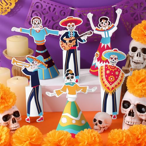 Yexiya 24 Set Day of the Dead Crafts Kit Día De Los Muertos Coloring Dolls