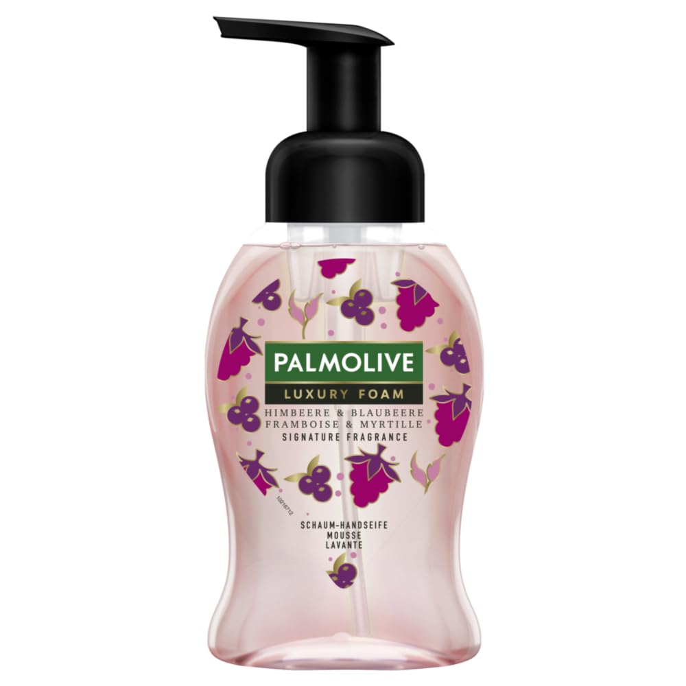 Palmolive Jabón Luxury Foam frambuesa y arándano, 6 x 250 ml, jabón de espuma para la limpieza suave de las manos