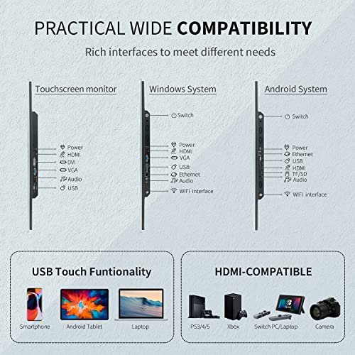 Image of 23.8 inch Touch Screen PC Monitor, Intel i3, 4GB RAM, 128G SSD, 16:9 FHD 1080P, Windows 10, Smart Board for Classroom, Meeting & Game, USB, VGA & HDMI Monitor