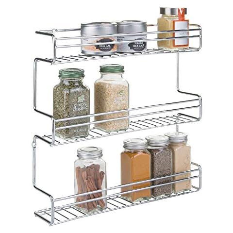 mDesign especiero con 3 niveles - Estante para especias de metal cromado Cover