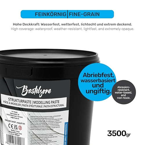 Pâte structurelle blanche grain fin pour texture peinture acrylique et modelage 3D - 6