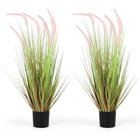 Romantic season 3FT Artificial Onion Grass Plants, Greenery Floor Plants with Pink Pampas Grass, Fake Tall Potted Plant for Home Office Indoor Housewarming Gift (Pink Pampas) Cover