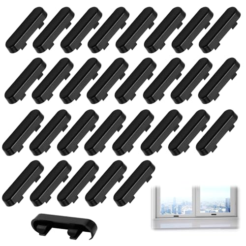 GIONAR 30PCS Cache Aeration Fenetre PVC, Cache-Trous d'Évacuation pour Fenêtres, Matériau Plastique ABS, 40x12mm Cache-gouttières, pour La Plupart des Fenêtres à Double Vitrage