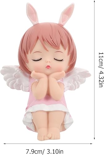 Miniatura 9 de KESYOO Decoración para pastel de ángel, bonita decoración de pastel de hada para niños, fiestas de cumpleaños, adorno para hornear, 4.3 pulgadas
