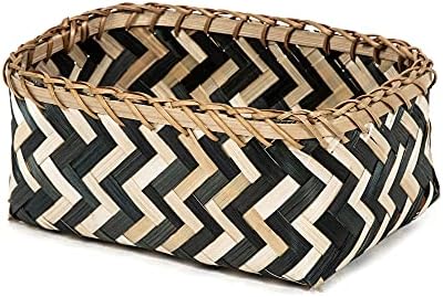 Compactor Zebra Basket, Black and Natural, Medium, BAMBOOO, S