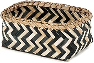 Compactor Zebra Basket, Black and Natural, Medium, BAMBOOO, S