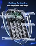 18650 Battery Charger Dlyfull Rechargeable Battery Charger for 3.7V Li-ion LCD Display with Type-C 5V/2A Fast Charging 26650 10440 16340(RCR123) 17335 17500 21700 22650 10340 Lithium Batteries - Image 5