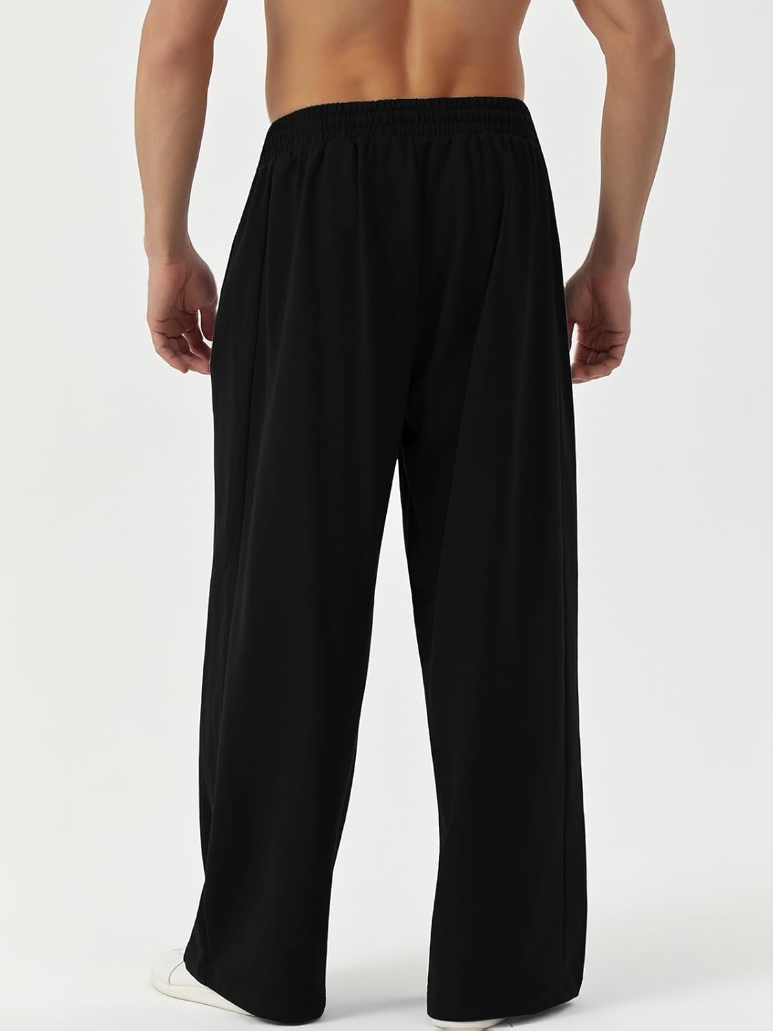 Men's Baggy Fleece Sweatpants Wide Leg Elastic Waist Athletic Joggers Loose Lounge Pants with Pockets - Image 8