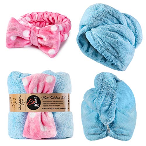 2Pack Hair Microfiber Towel Wrap, Ultra Absorbent and Anti Frizz for Quick Hair Drying for Women with Curly or Long Hair