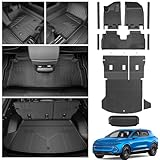LUMWAY Floor Mats for 2026 2025 2024 Chevy Equinox EV (Non Fuel) Trunk Mat with Backrest Mat and Storage Mats, Door Sill Protectors, All Weather Cargo Liner Back Seat Cover for Equinox EV Accessories