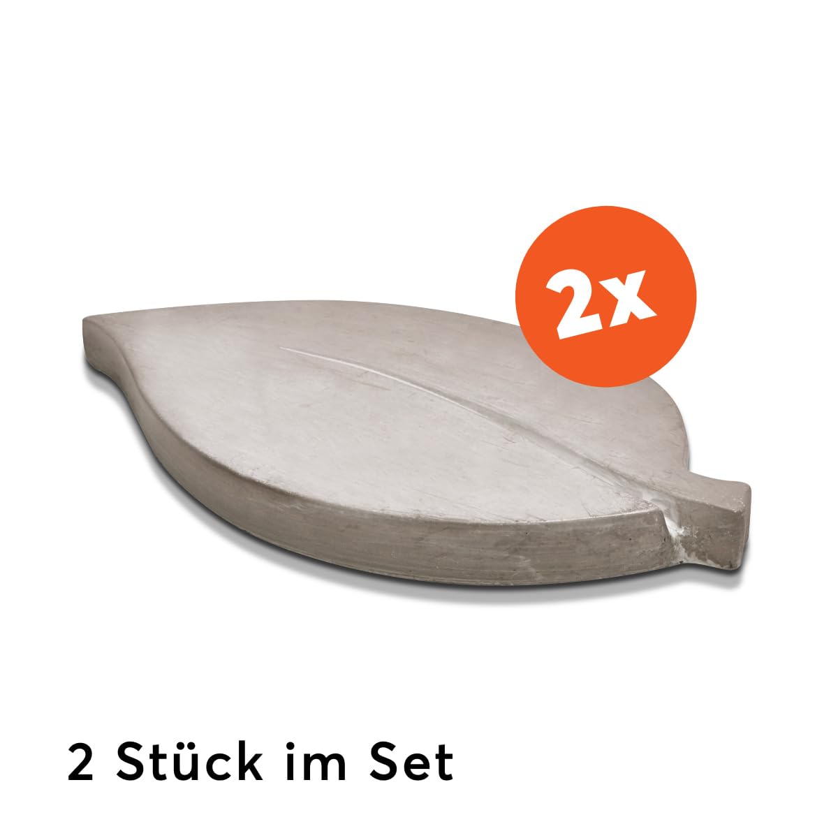 matches21 HOME & HOBBY XXL Trittsteine große Blätter Blatt-Form 1 Paar (2 STK.) Tritt-Steine Beton Garten 35x18 cm dekorative Tretsteine