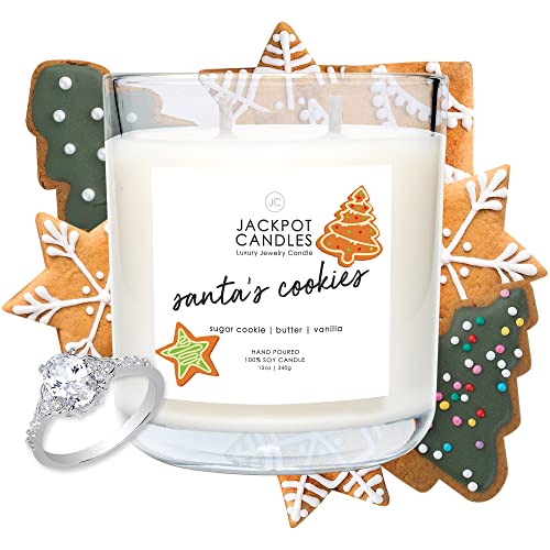 Jackpot Candles Christmas Santas Cookies Candle with Ring Inside (Surprise Jewelry Valued at 15 to 5,000 Dollars) Ring Size 7 - Thumbnail 2