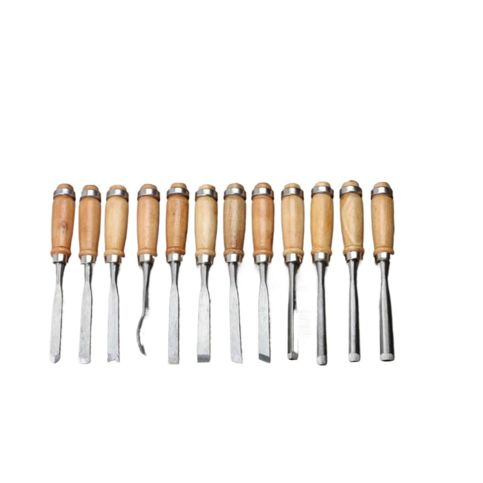 12 Pcs Leather Set Carving Chisel Set Beech Handle Woodworking Chisel Turning Tools Carving Knife Hanging Bag Household Tool