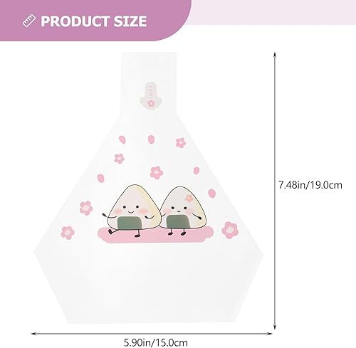 Miniatura 2 de Totority Sándwich triangular Onigiri Wrappers - 250 bolsas de sushi triangulares, bolsas de plástico para sushi, bolsas de sándwich de fácil desgarro