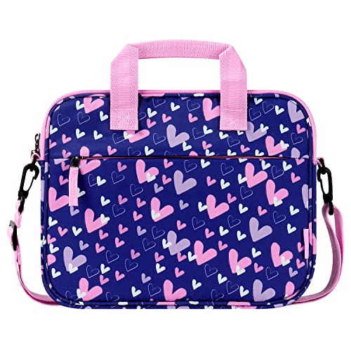 Choco Mocha 12.5 Zoll Kinder Tablet Tasche Tablet Tasche Hülle für Fire HD 10 8 Fire 10 8 iPad Kids Tablet Bag Herz-blau