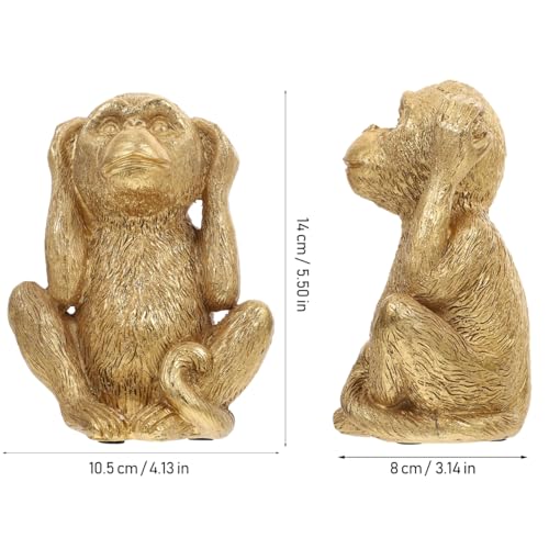 Figura decorativa mono de resina HANABASS 5.51x4.13x3.14 in miniatura 2