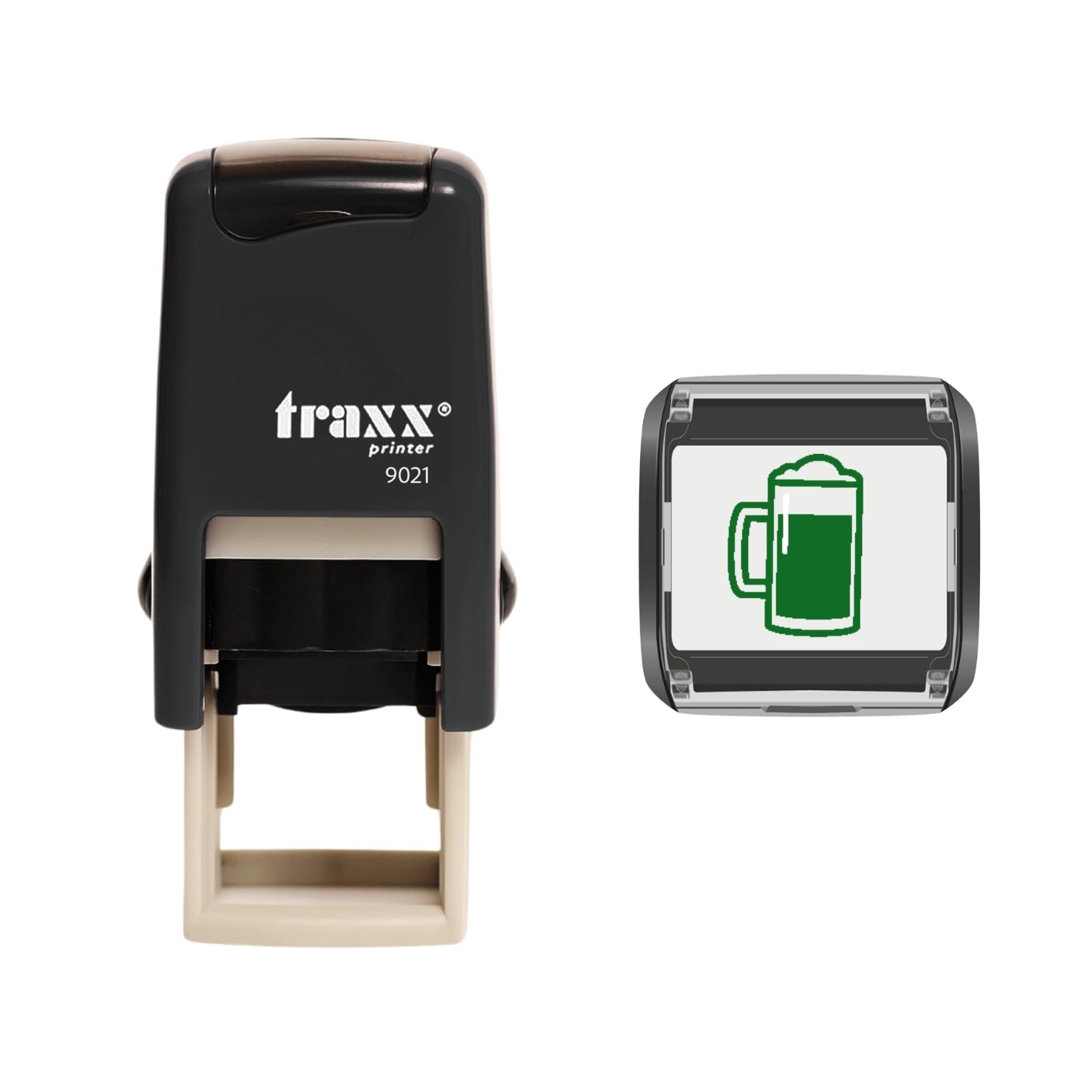 Traxx 9021 Loyalty Card Self Inking Rubber Stamp Pub Club Bar Brewery Alcohol *A Green Pint of Beer Design*