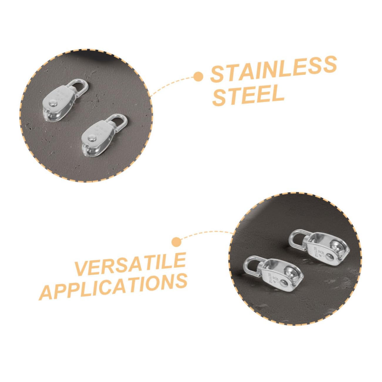 Mikinona 10 pièces Poulie de Levage Acier Inoxydable Poulies Simples Pivotantes pour Câble et Corde Système de Traction Sécuritaire et Adaptées Aux Charges Lourdes