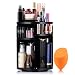 Lisiting 360 Degree Rotating Makeup Organizer for Birthday Gifts - Extra Large Capacity Adjustable Multifunctional Cosmetic Storage Box - Fit for Skin Care, Makeup Brushes, Makeup Sponges (Black)