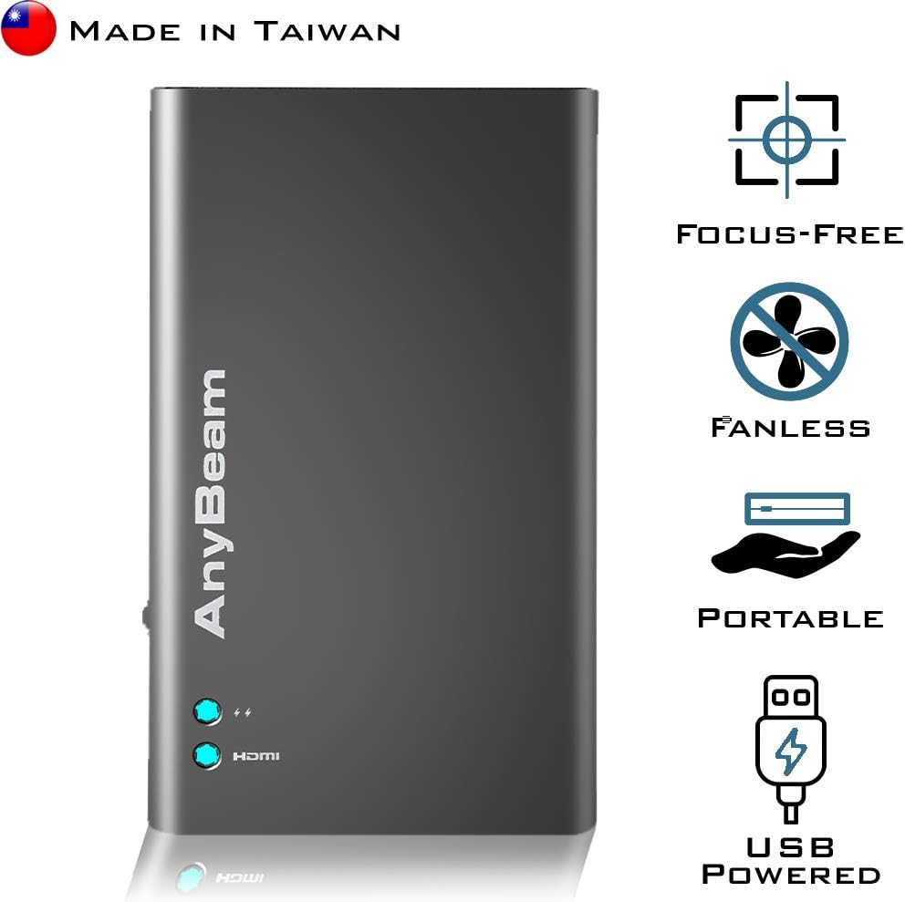 Nеw Dеаl AnyBeam Pico Mini Portable Pocket Projector, Focus-Free, Laser Scanning, Lightweight, Compatible with iPhone, iPad, Android, Laptop, Tablet, PC, Gaming Console, for Party, Home (Metallic Gray) Suреr Dеаl Prоduсt AnyBeam Pico Mini Portable Pocket Projector, Focus-Free, Laser Scanning, Lightweight, Compatible with iPhone, iPad, Android, Laptop, Tablet, PC, Gaming Console, for Party, Home (Metallic Gray)