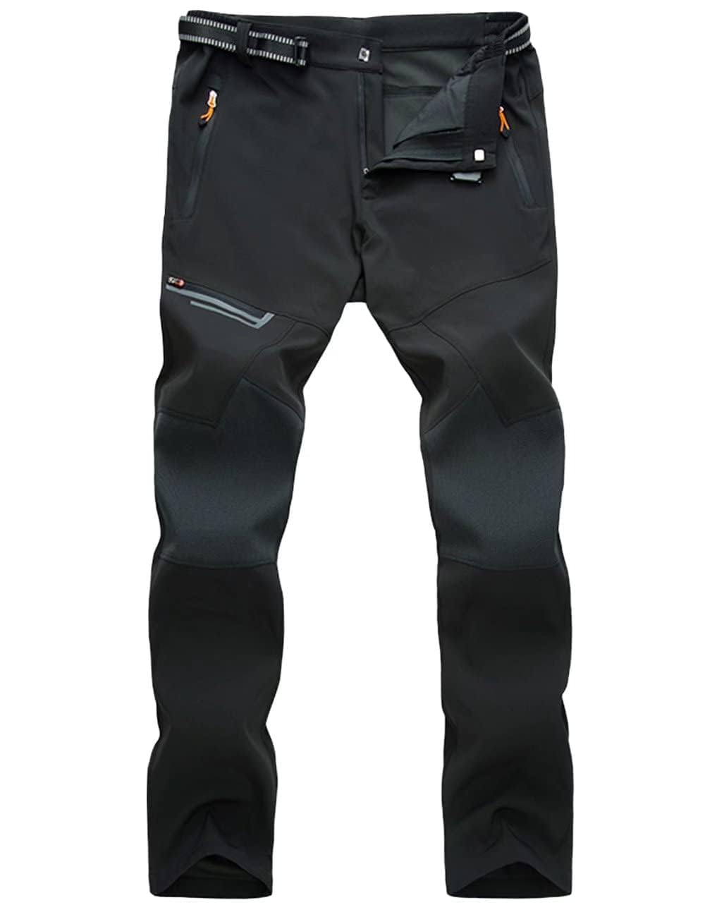 MAGCOMSEN Mens Winter Pants Fleece Lined Ski Snow Pants Water Resistant 4 Zip Pockets Outdoor Work Hunting Camping