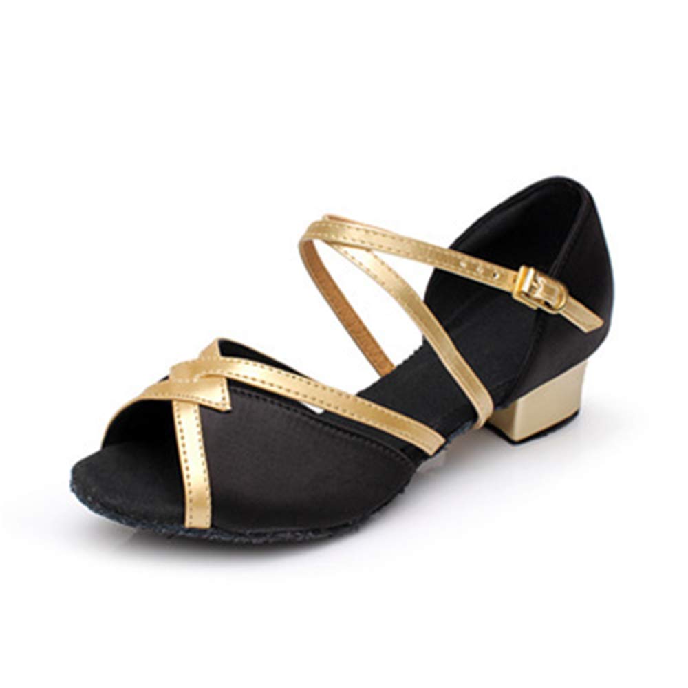 Girls Latin Dance Shoes Soft-Sole Satin Ballroom Shoes