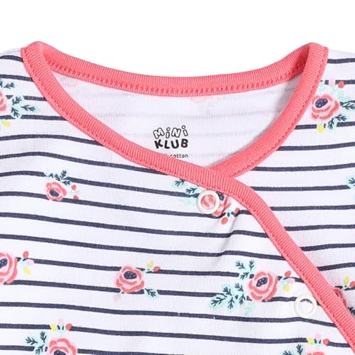 Image of miniklub Baby Flutter Sleeve Round Neck Knit Cotton Top And Bottom, (Multi)
