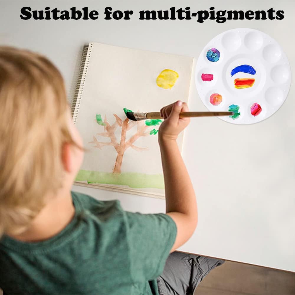 3x Mischpaletten Weiß - 17x23cm Mit 10 Feldern & Griffloch Für Künstler & Kinder