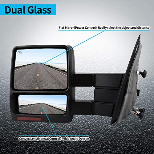 image for AUTOSAVER88 Towing Mirrors Compatible with 2004 2005 2006 Ford F150 Tr