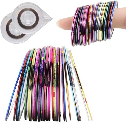 JOCXZI Nastro a strisce per nail art - 46 rotoli