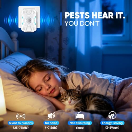 Image of 2026 Upgraded Ultrasonic Pest Repeller Indoor,3 Modes Mouse Repellent Plug in,Electronic Pest Control Roach, Mouse, Bugs, Mosquito, Mice, Spider, Ant,Insect,Rodent Repellent Ultrasonic Plug in,6 Pack