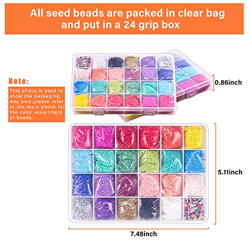 Multicolor Beading Glass Seed Beads Bulk 4mm 6/0 Pony Beads Kit Small Tube Round Beads Assorted