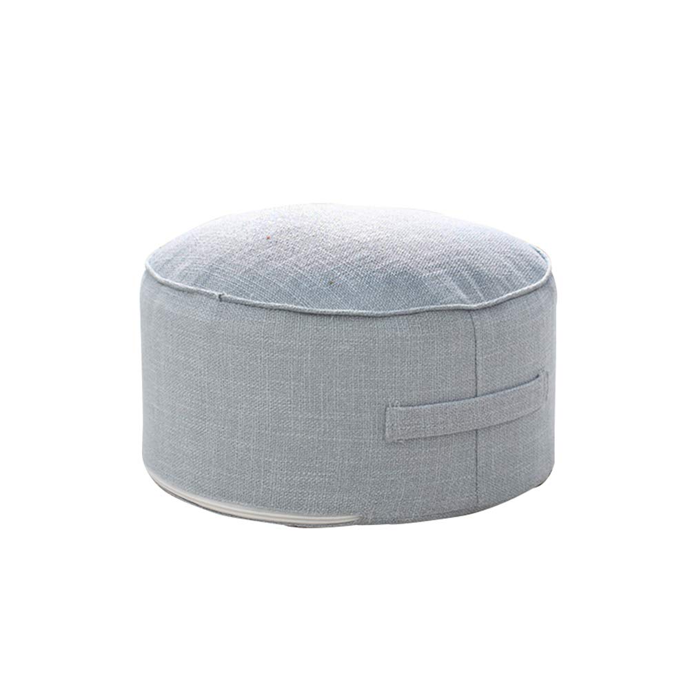 Round Pouf Foot Stools Comfortable Ottoman Floor Seat Cushion Movable Foot Rest Washable Case for Living Room, (Sky Blue)