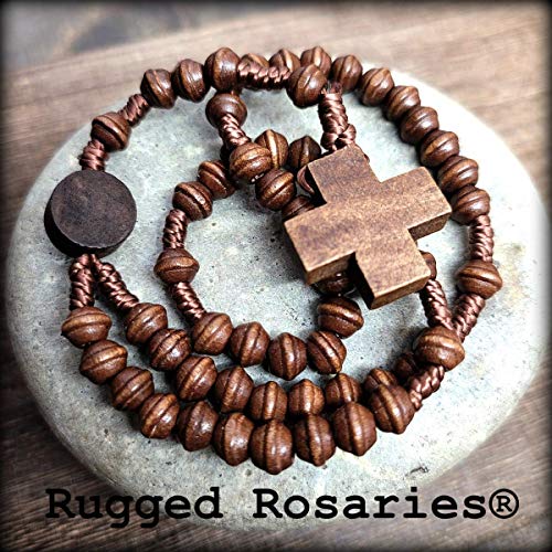 Simple Living Wood Catholic Rosary - Rugged Rosary3