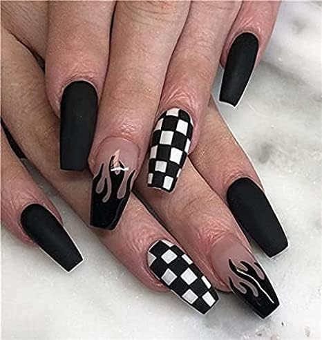 Image of Nail Art Design Dotting Painting Drawing UV Polish Brush Pen Tools Set Kit Nail Art Pack Of 2 (White Black)