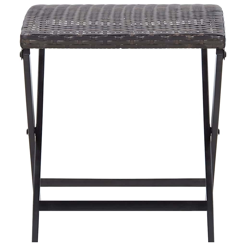 Taboret składany Poly Rattan brązowy
