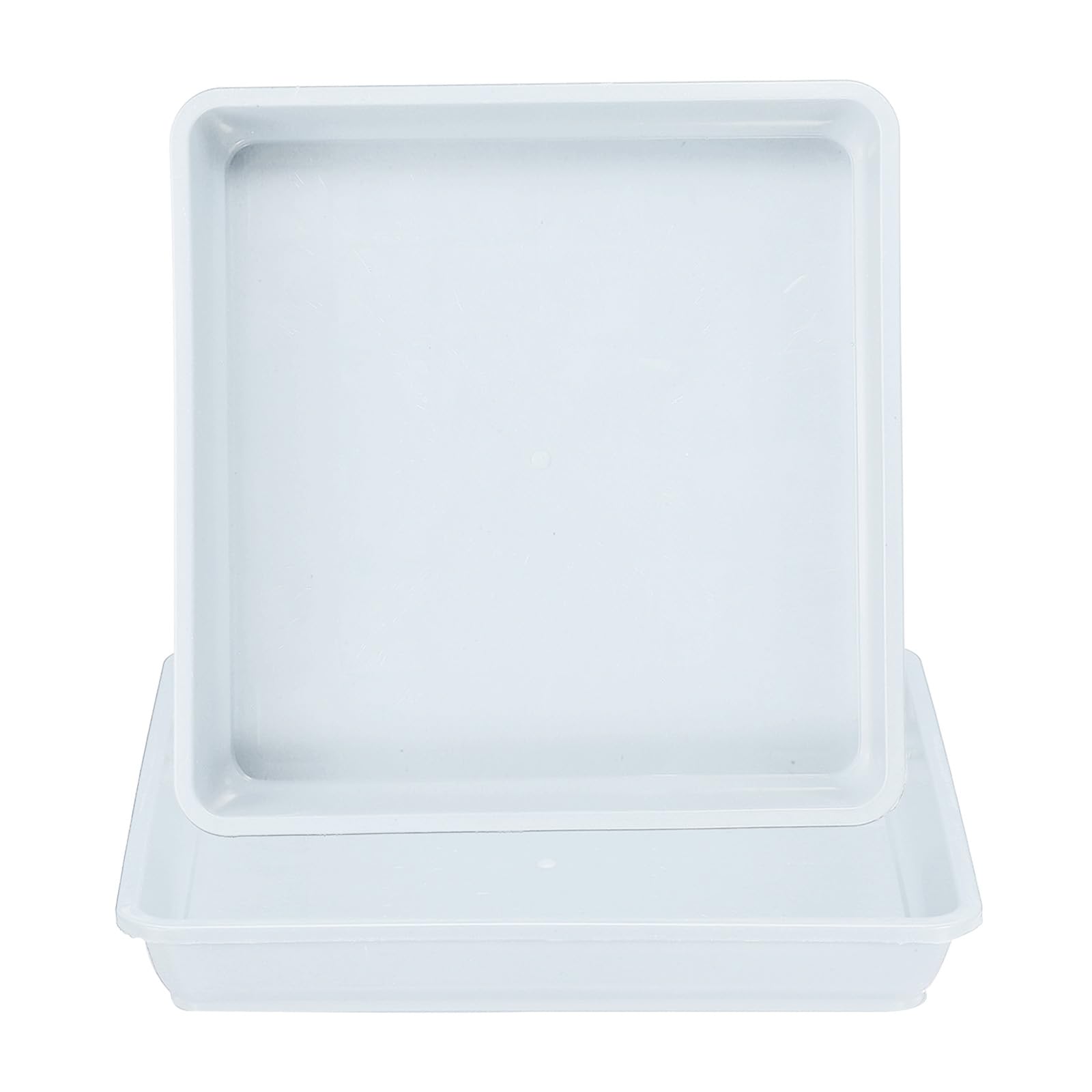 PATIKIL 16 Inch Plant Saucer Tray, 2 Pack PP Plastic Square Plant Saucer Flower Planter Drip Tray for Indoors Outdoors Patio Balcony, White