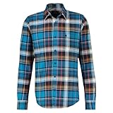 lerros hemd langarm mit gewebtem Karomuster LERROS - Herren Flannelhemd (23O1060), Größe:3XL, Farbe:Vivid Blue (449)
