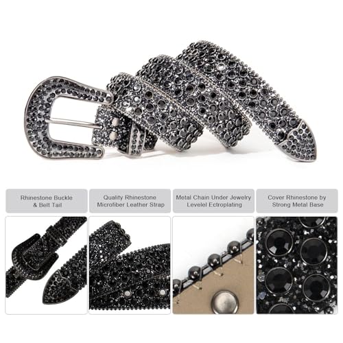 Rhinestone Belt - Shining Diamond Studded Belt for Men & Women - Cowgirl Cowboy Punk Y2K Style2