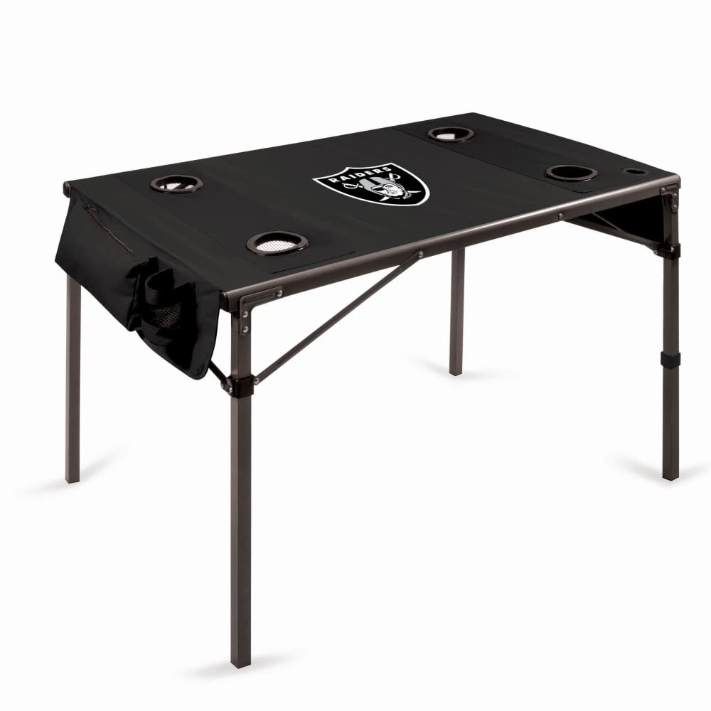 PICNIC TIME NFL Portable Soft Top Travel Table, Black