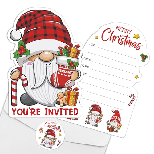 REWIDPARTY 15 Sets Christmas Party Invitations with Envelopes Stickers, Christmas