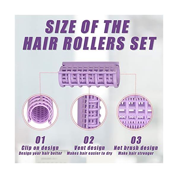 Hair-RollersSmilco-12-Pcs-Plastic-Snap-on-Hair-Rollers-Curlers-for-Hairdressing-Styling-Hair-Salo-25-cm Hair Rollers,Smilco 12 Pcs Plastic Snap on Hair Rollers Curlers for Hairdressing Styling Hair Salo (2.5 cm)