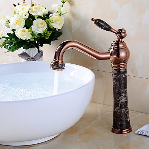 European style natural jade on top of the basin hot and cold water tap all copper gold art pots antique marble,Rose gold marble
