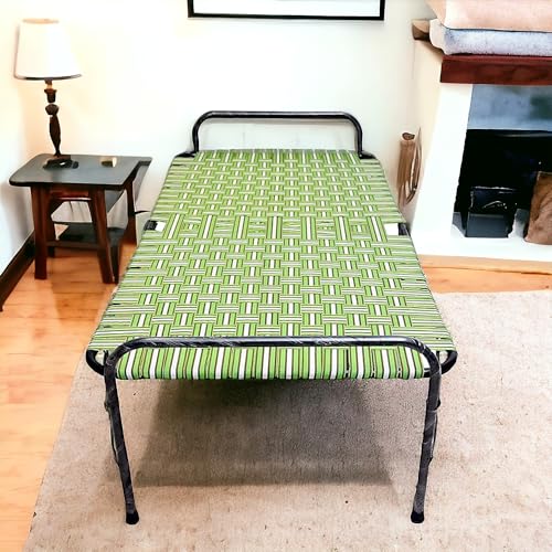 NATTNAK WE TRULY CARES Twin Metal Folding Bed Without Storage - ( Multicolor)